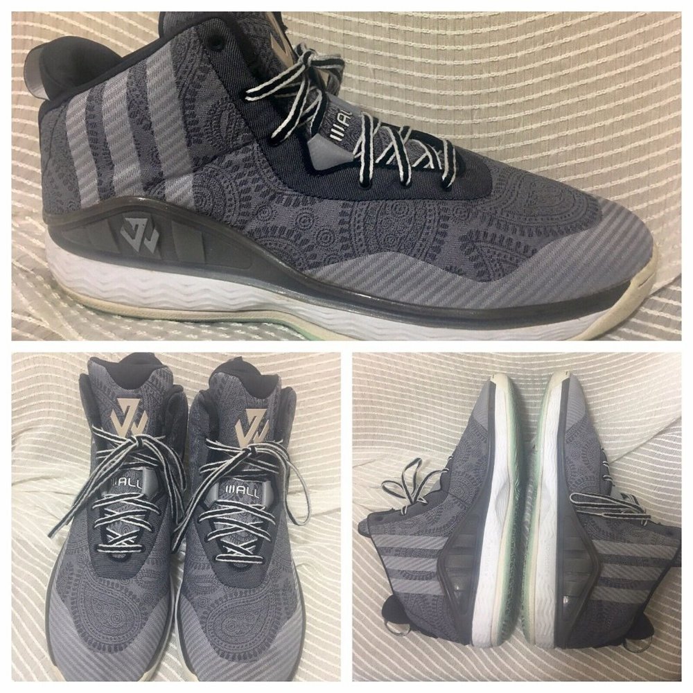 adidas J Wall 1 Basketball Sneakers Shoes Mens US 12  Grey Woven Paisley C76545
